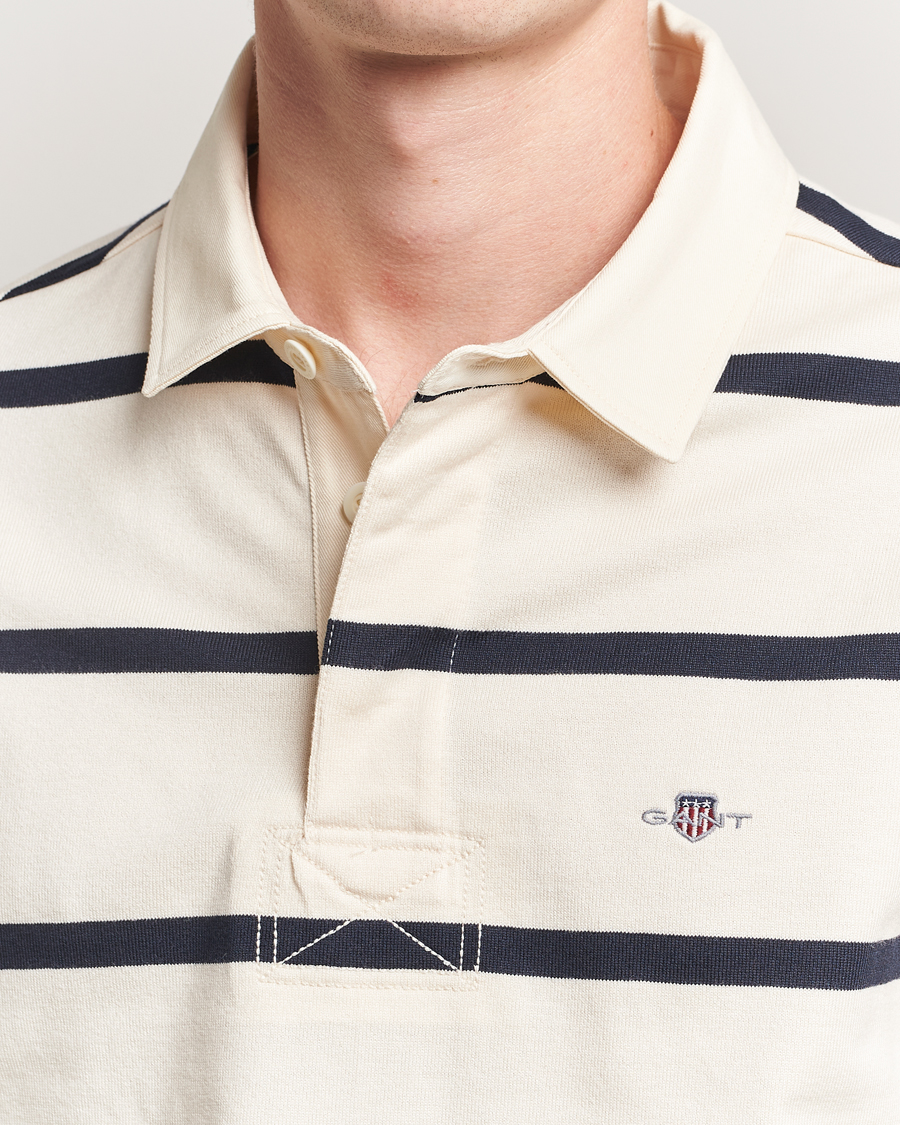 Herre | Trøjer | GANT | Thin Stripe Heavy Rugger Cream