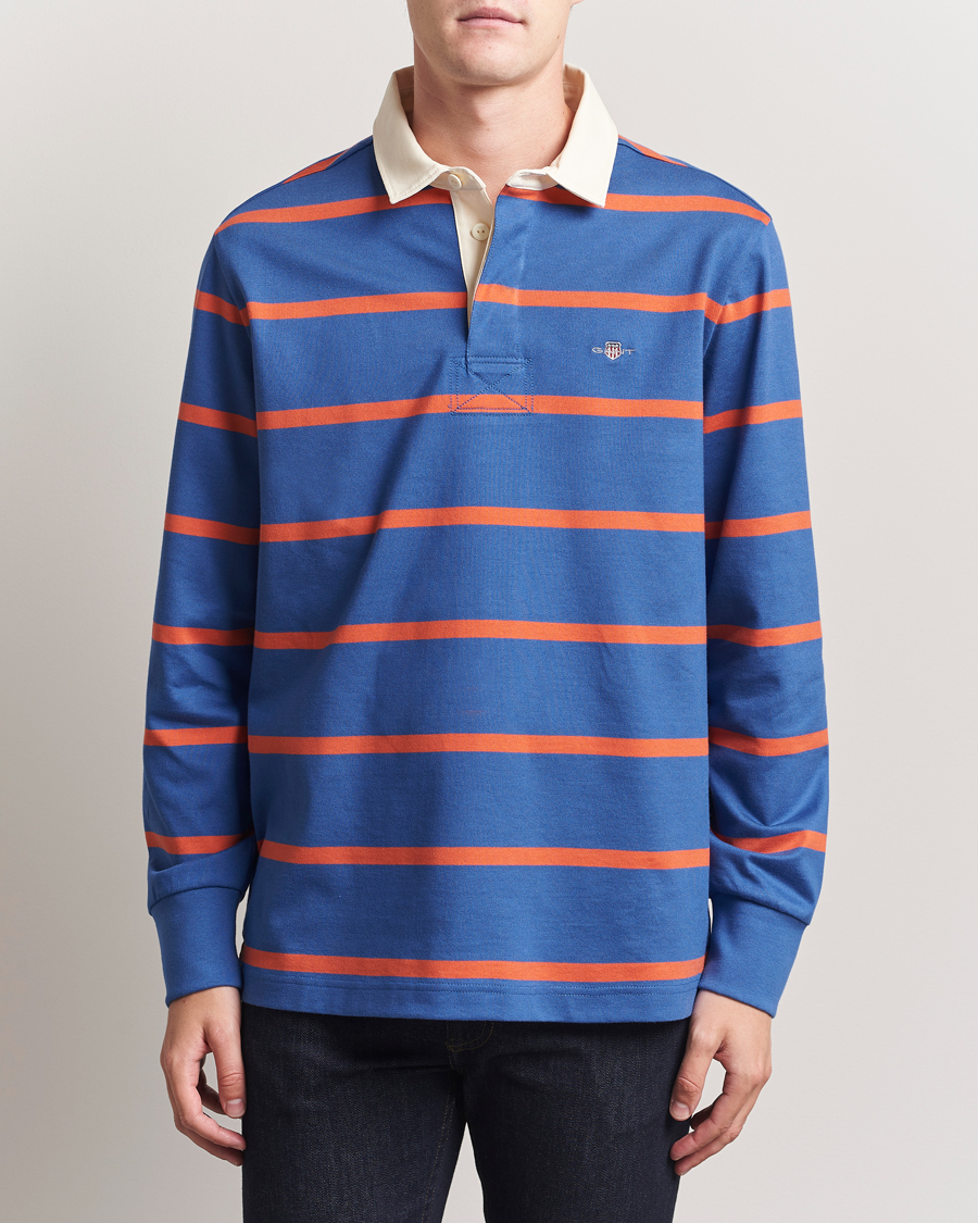 Herre | Trøjer | GANT | Thin Stripe Heavy Rugger Rich Blue