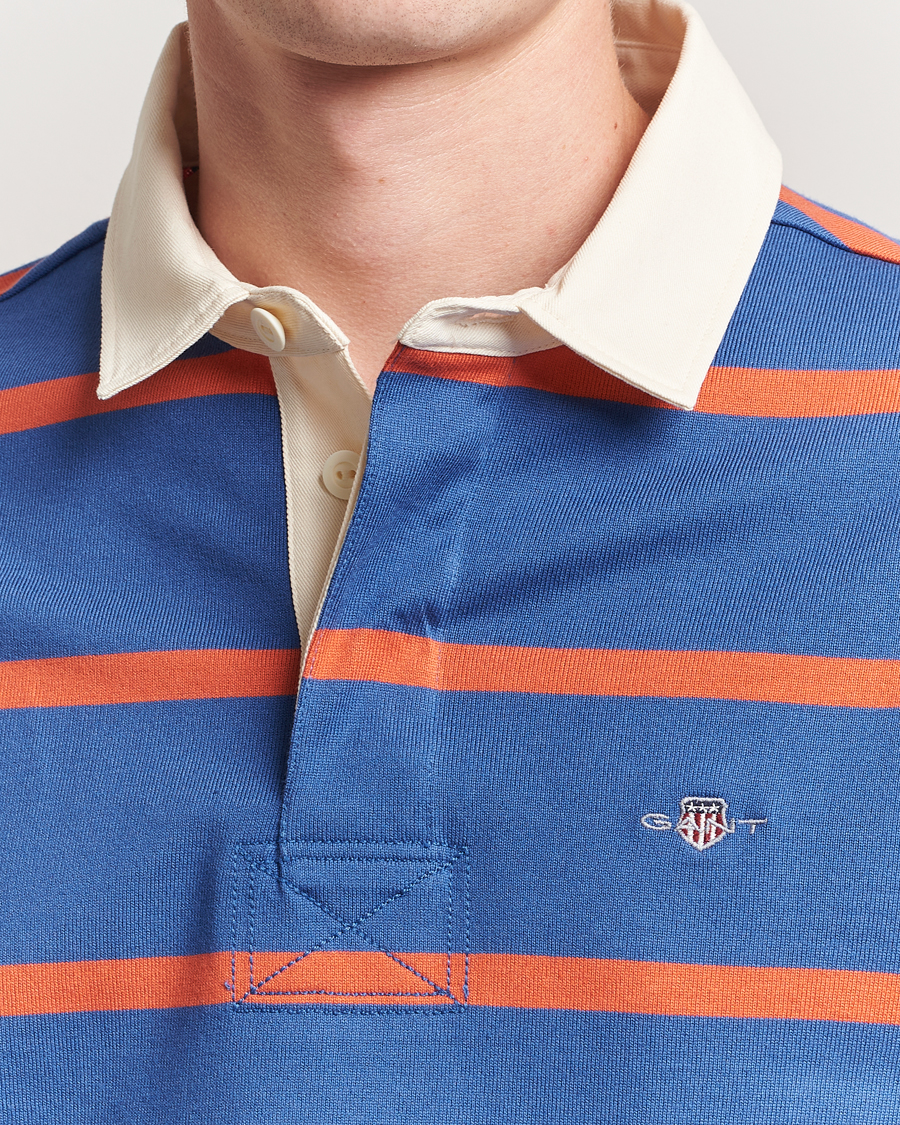 Herre | Trøjer | GANT | Thin Stripe Heavy Rugger Rich Blue