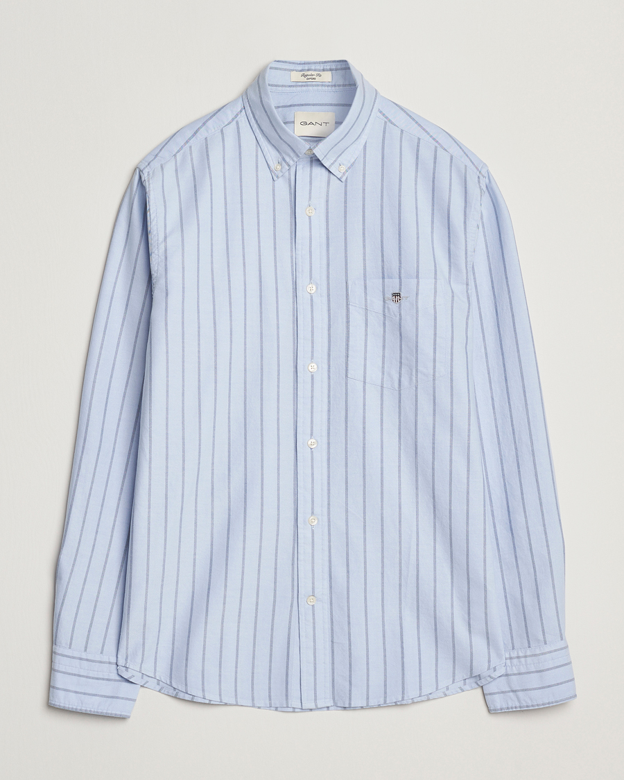 Herre | Skjorter | GANT | Regular Fit Classic Oxford Striped Shirt Light Blue