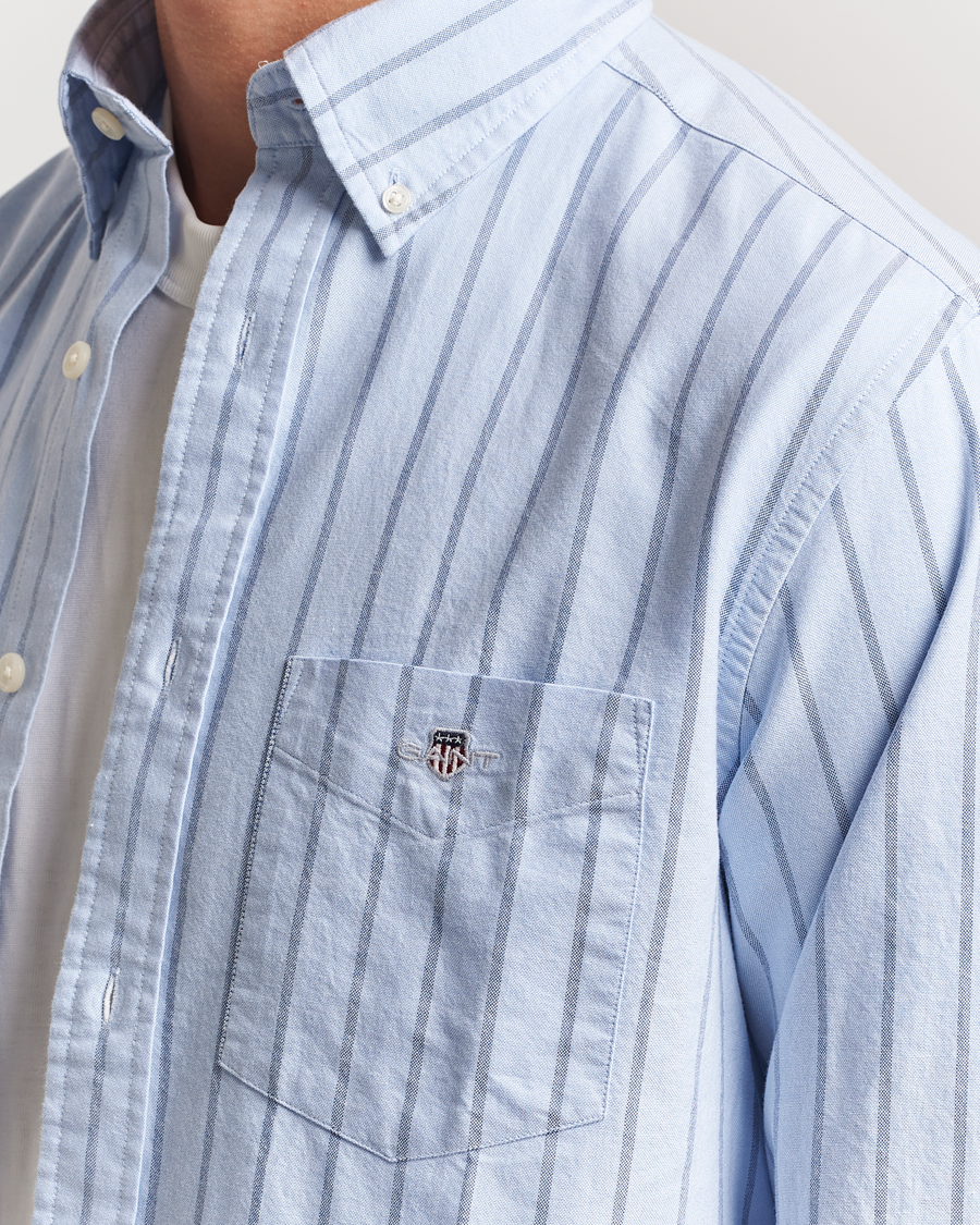 Herre | Skjorter | GANT | Regular Fit Classic Oxford Striped Shirt Light Blue