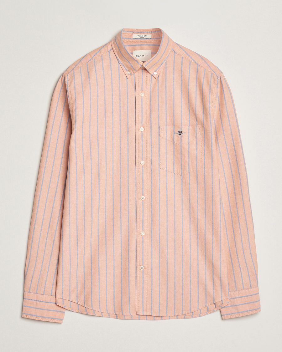 Herre | Skjorter | GANT | Regular Fit Classic Oxford Striped Shirt Orange