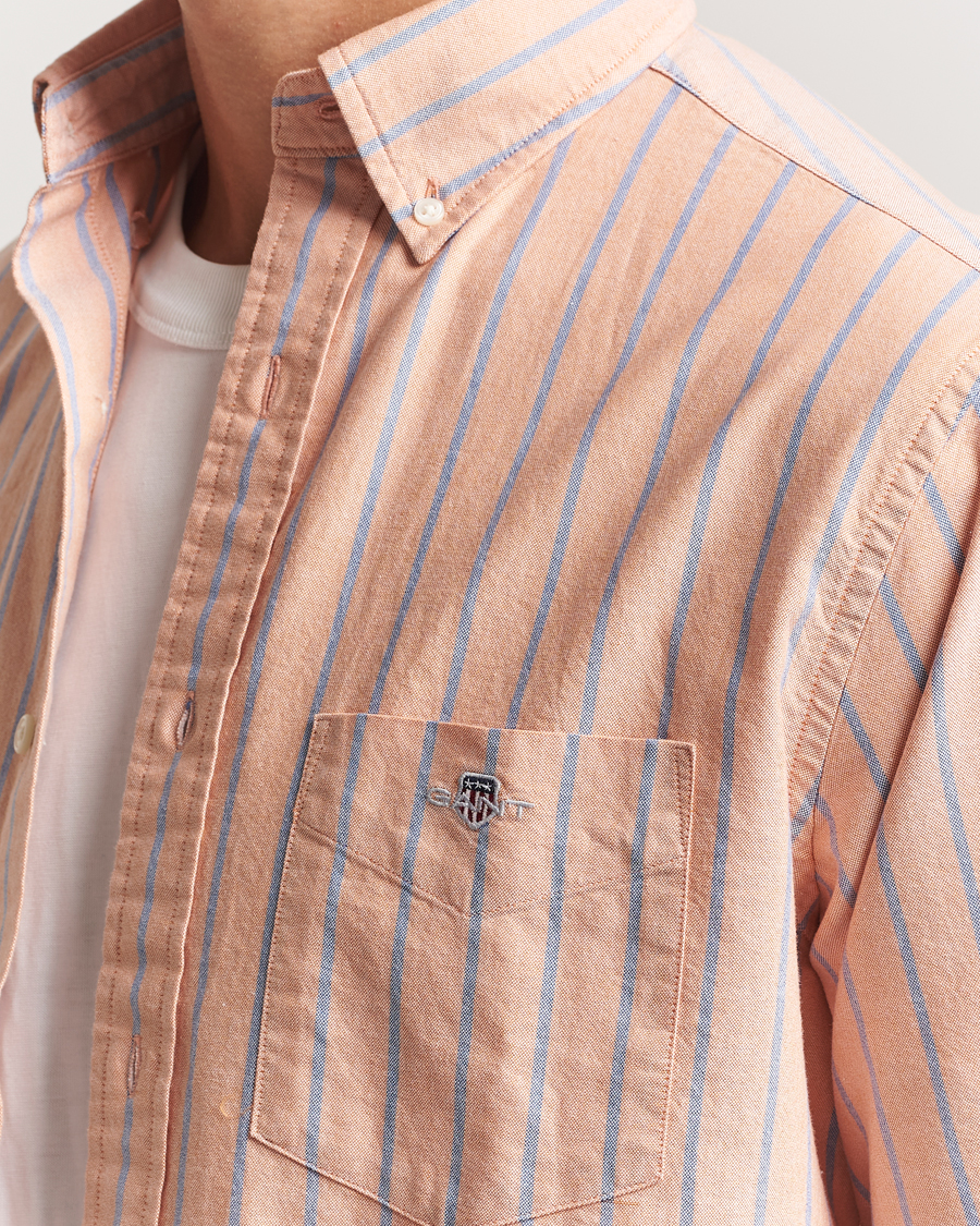 Herre | Skjorter | GANT | Regular Fit Classic Oxford Striped Shirt Orange