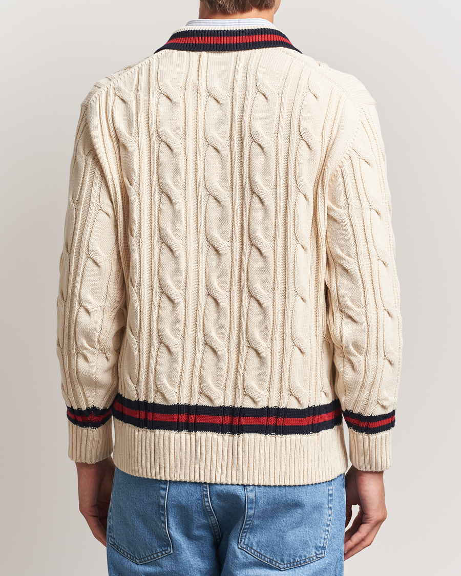Herre | Trøjer | GANT | Cable Heavy Knitted Polo Cream