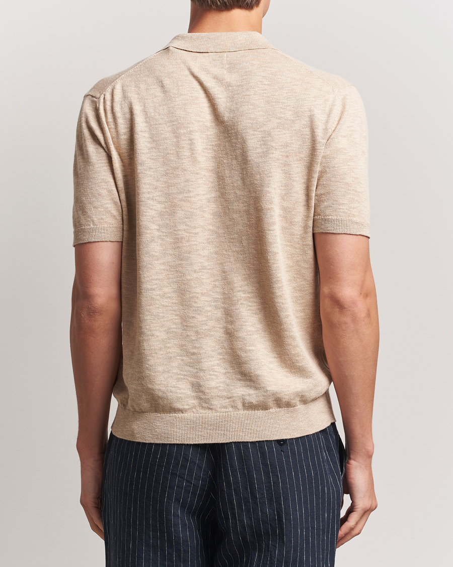 Herre | Polotrøjer | GANT | Linen/Cotton Open Collar Polo Dry Sand