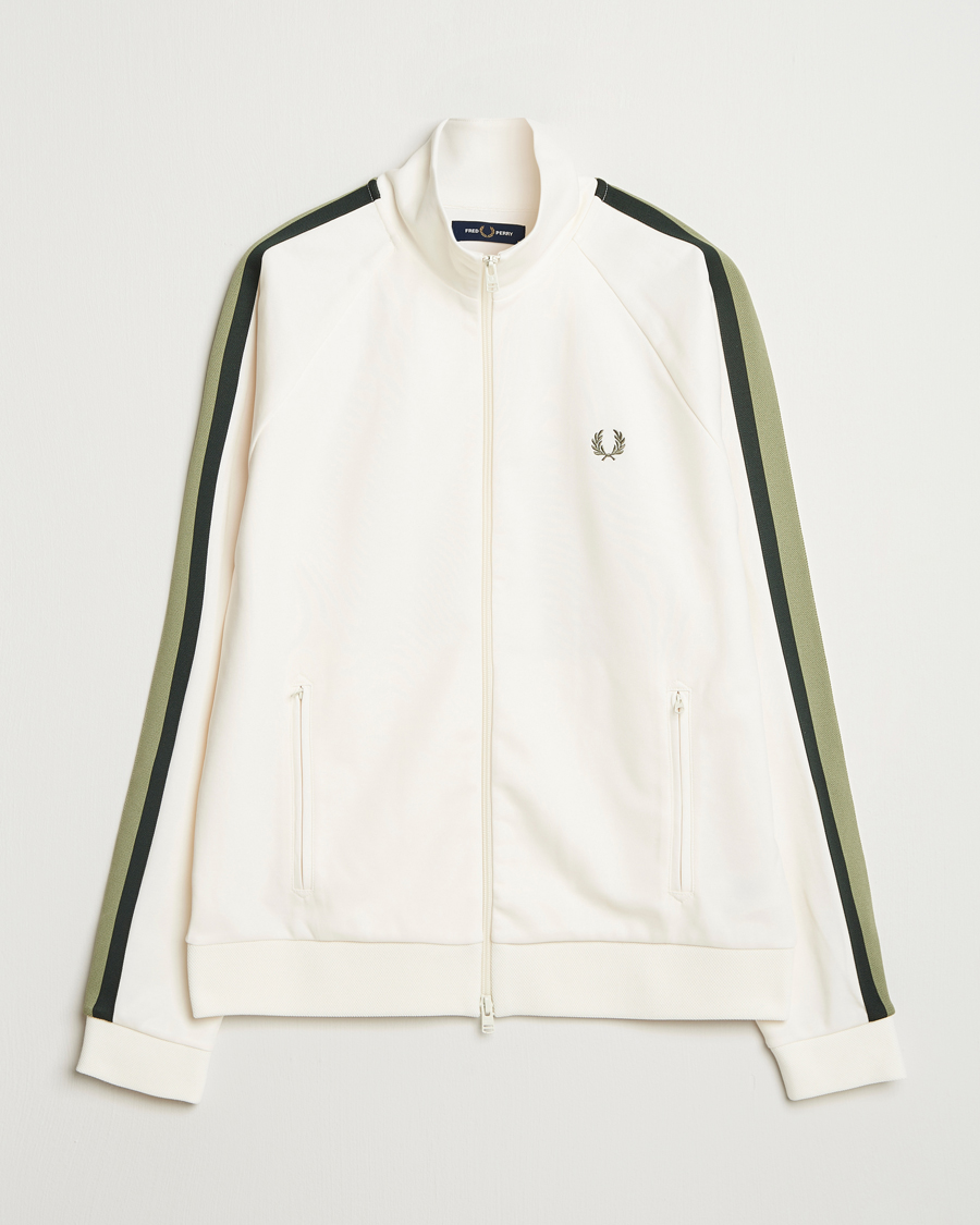 Herre | Trøjer | Fred Perry | Two Colored Taped Track Jacket Light Ecru