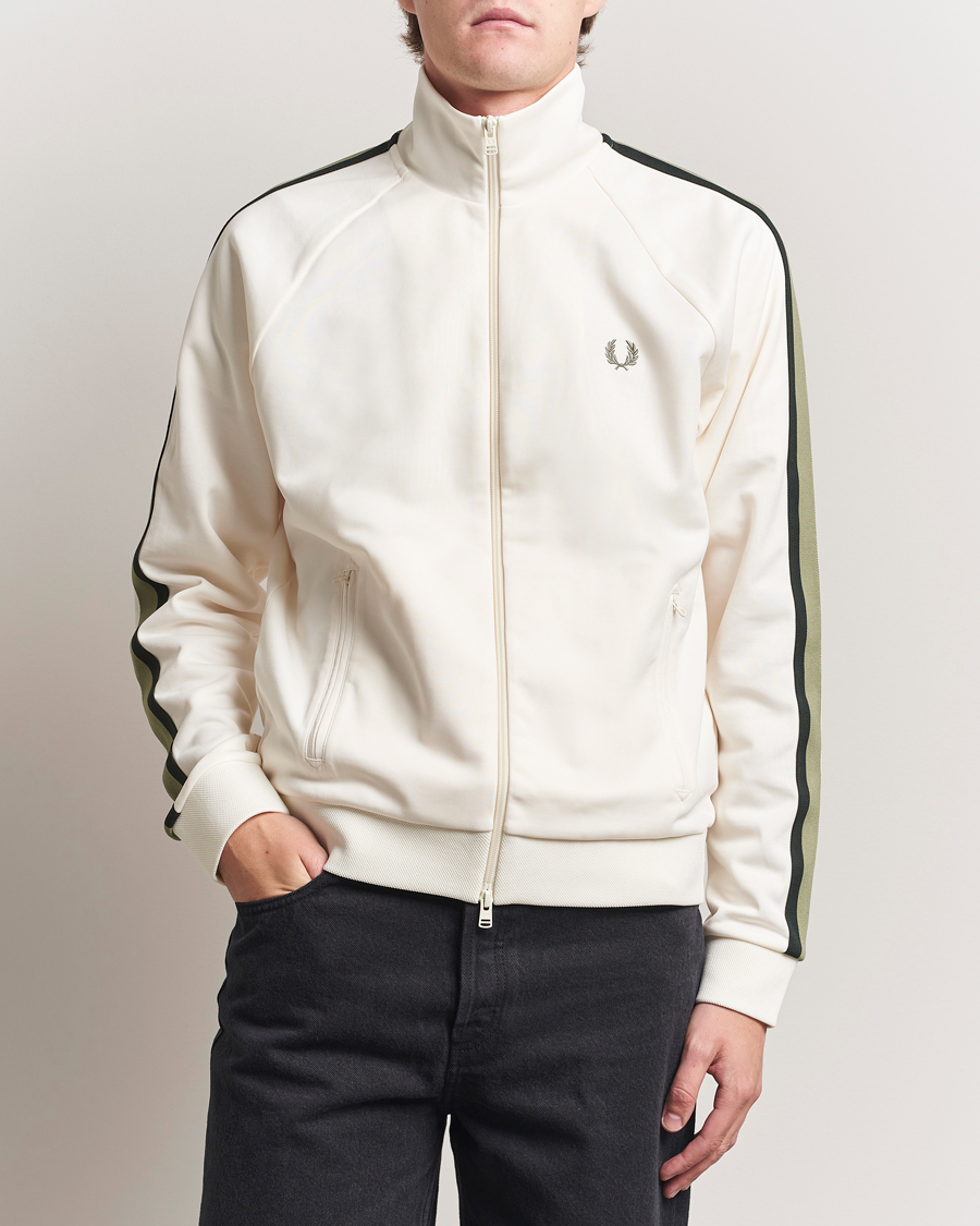 Herre | Trøjer | Fred Perry | Two Colored Taped Track Jacket Light Ecru