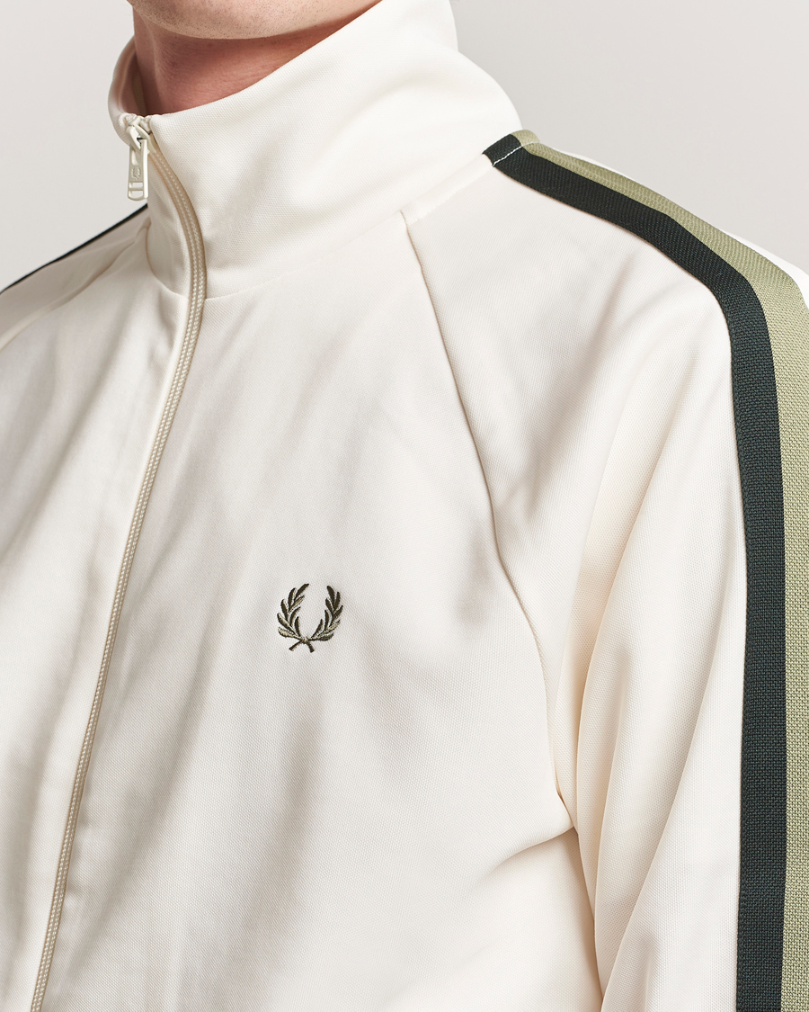 Herre | Trøjer | Fred Perry | Two Colored Taped Track Jacket Light Ecru