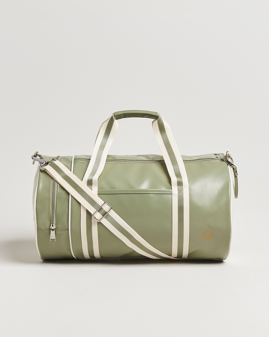 Herre | Tasker | Fred Perry | Classic Barrel Bag Olive Mint/White