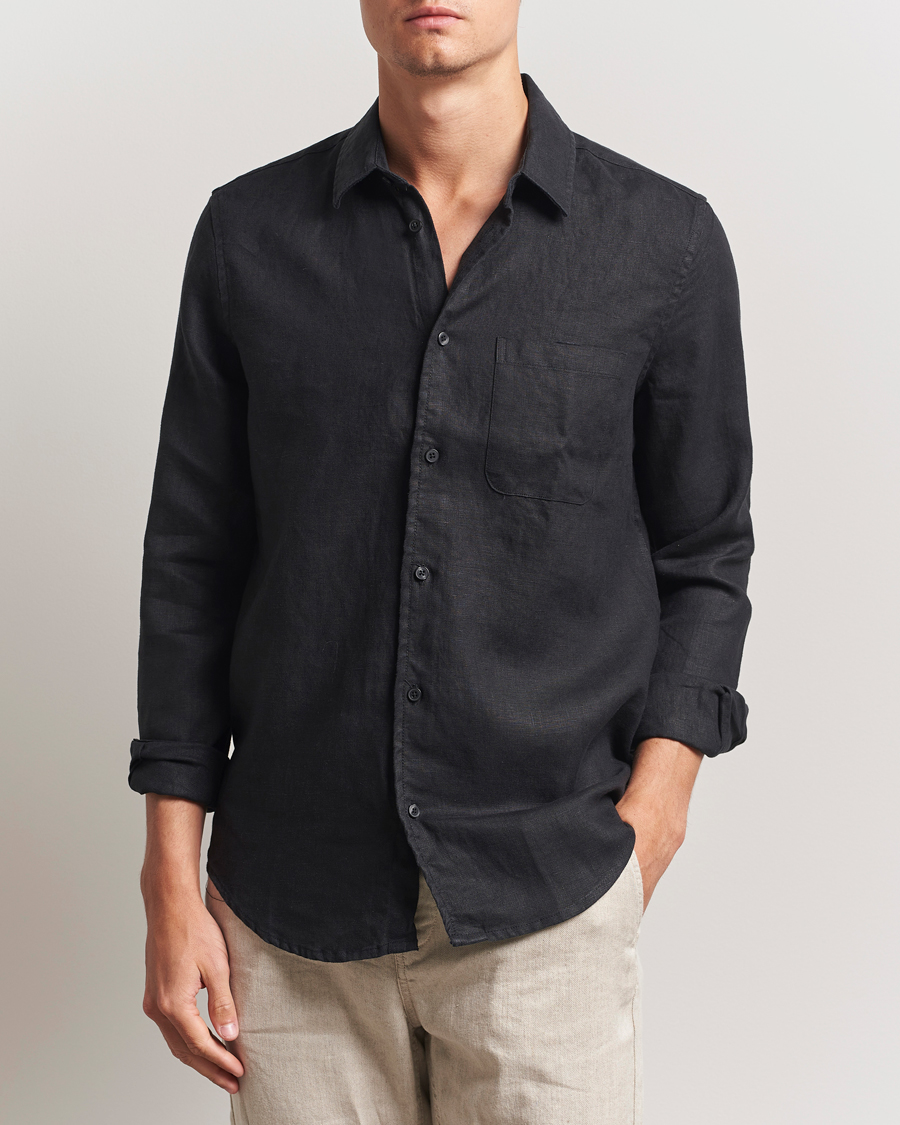 Herre | Skjorter | Samsøe Samsøe | Liam Linen Shirt Black