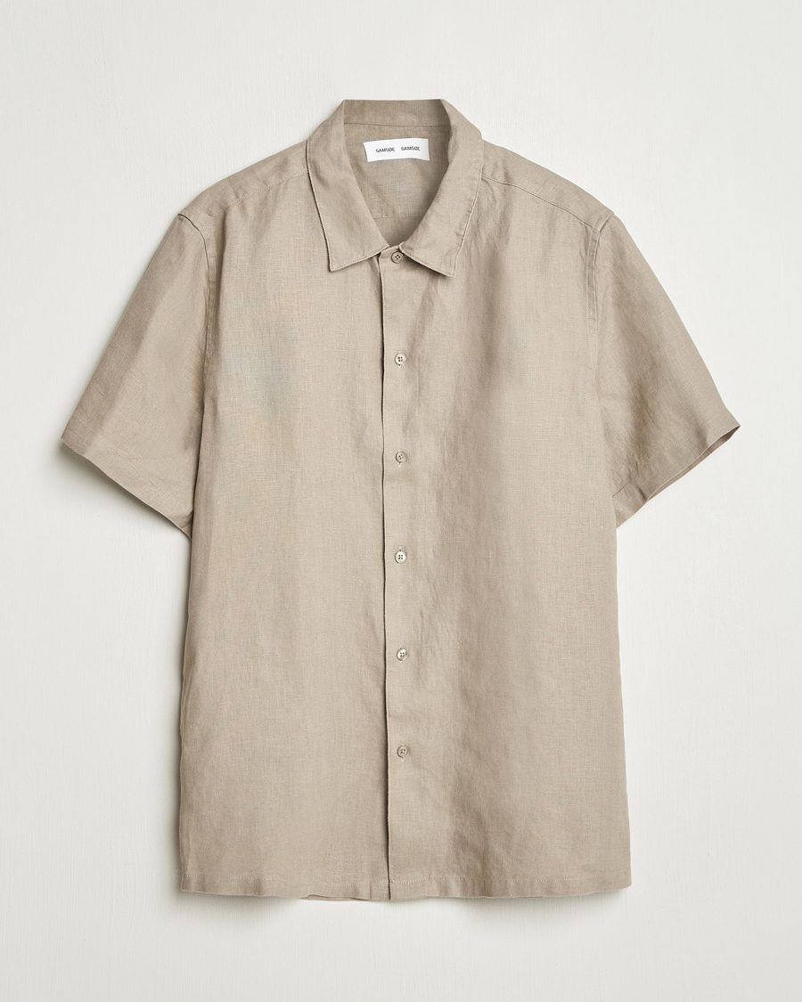Herre | Skjorter | Samsøe Samsøe | Avan Linen Short Sleeve Shirt Greige