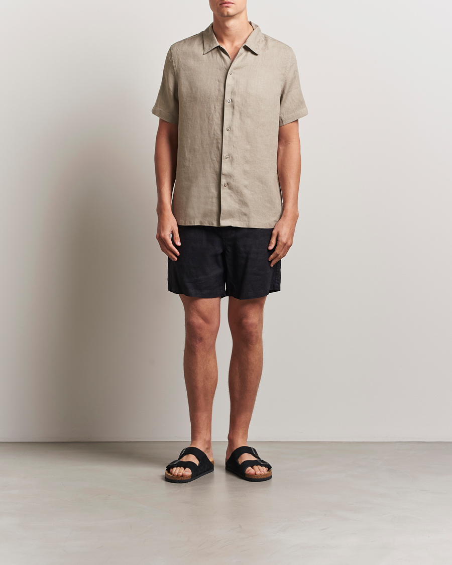 Herre | Skjorter | Samsøe Samsøe | Avan Linen Short Sleeve Shirt Greige