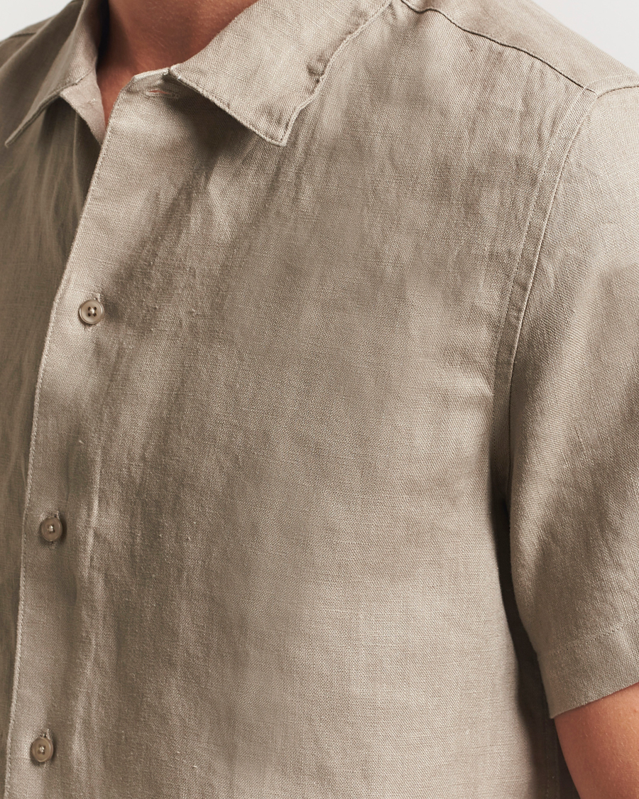 Herre | Skjorter | Samsøe Samsøe | Avan Linen Short Sleeve Shirt Greige