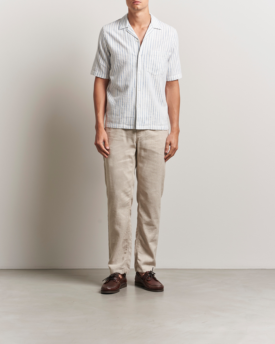 Herre | Skjorter | Samsøe Samsøe | Oscar Striped Short Sleeve Shirt Clear Cream