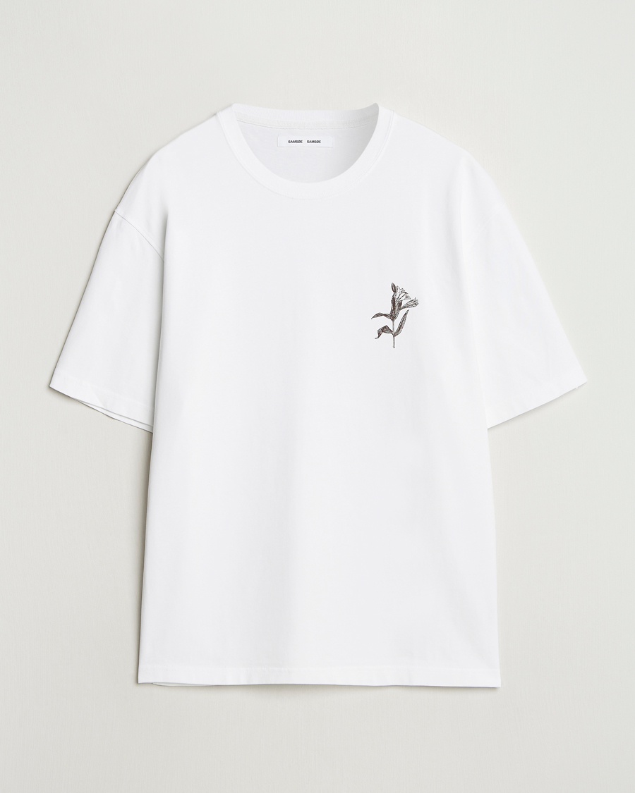 Herre | T-Shirts | Samsøe Samsøe | Printed Lily Crew Neck T-Shirt White