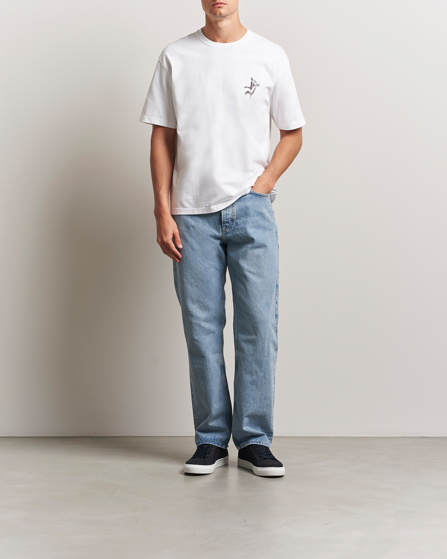 Herre | T-Shirts | Samsøe Samsøe | Printed Lily Crew Neck T-Shirt White