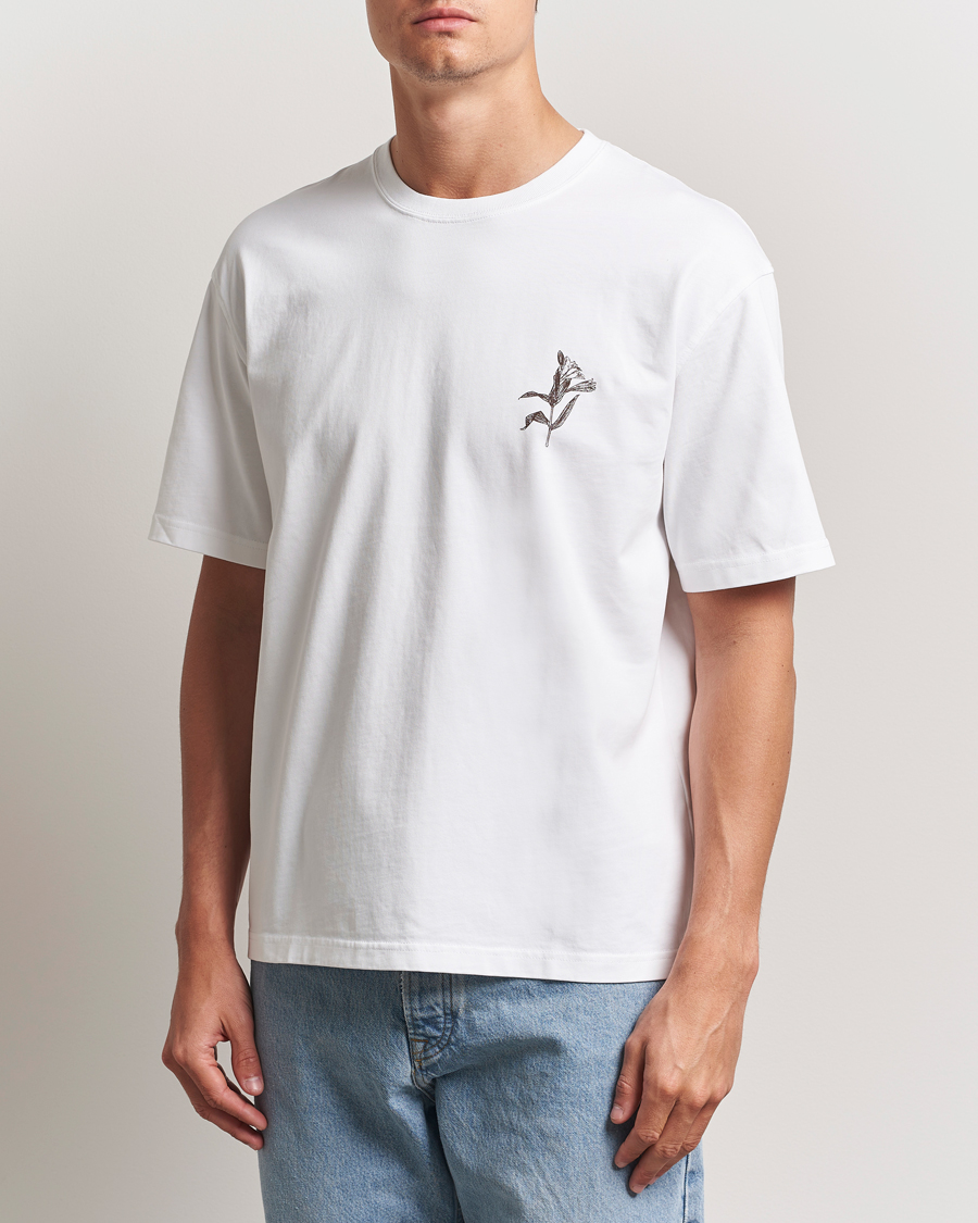 Herre | T-Shirts | Samsøe Samsøe | Printed Lily Crew Neck T-Shirt White