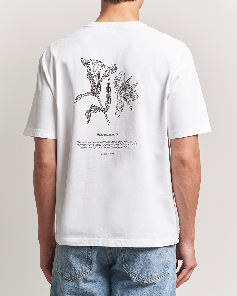 Herre | T-Shirts | Samsøe Samsøe | Printed Lily Crew Neck T-Shirt White
