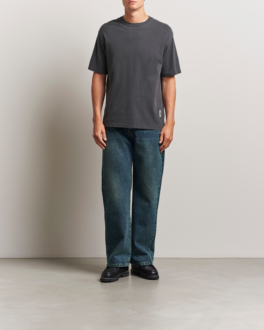 Herre | T-Shirts | Samsøe Samsøe | Printed Swirl Crew Neck T-Shirt Washed Black
