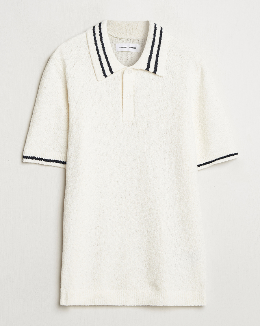 Herre | Polotrøjer | Samsøe Samsøe | Pedro Tipped Knitted Polo Clear Cream
