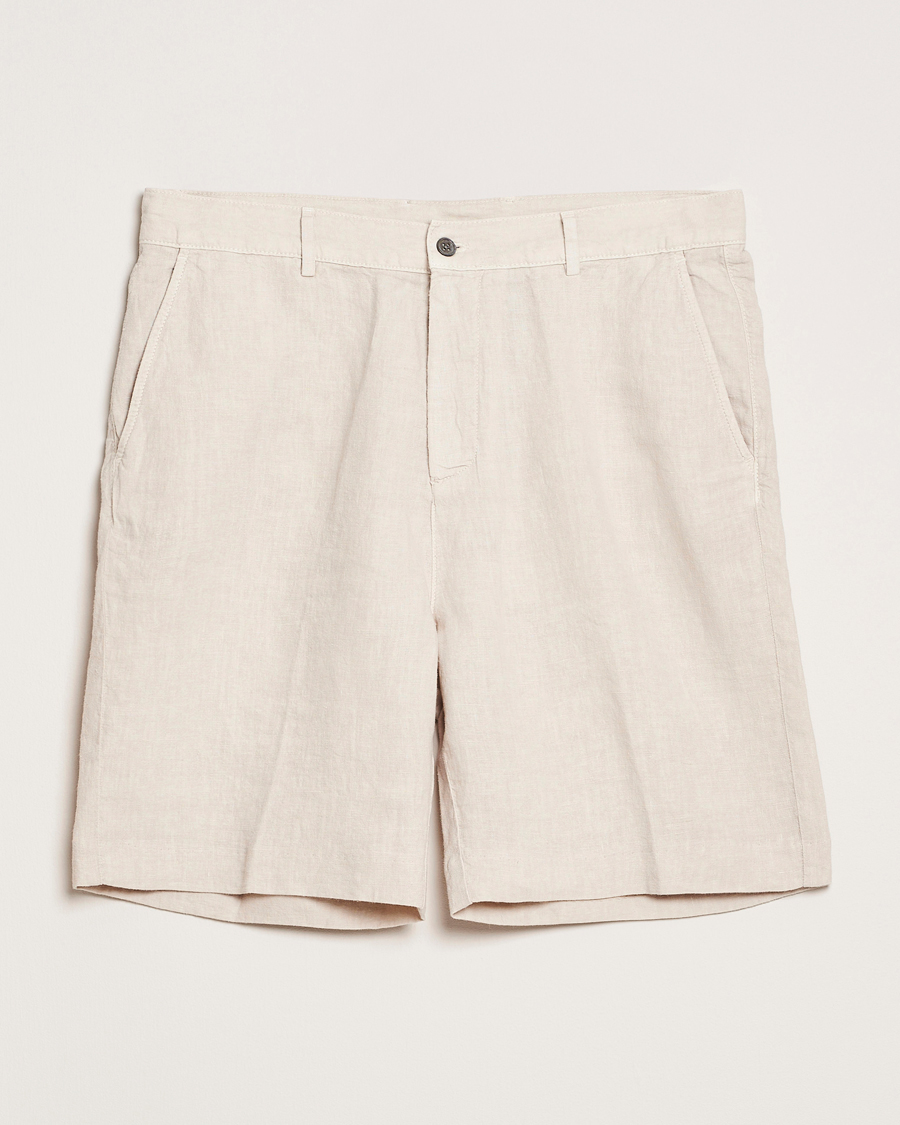Herre | Shorts | Oscar Jacobson | James Casual Linen Shorts Cream