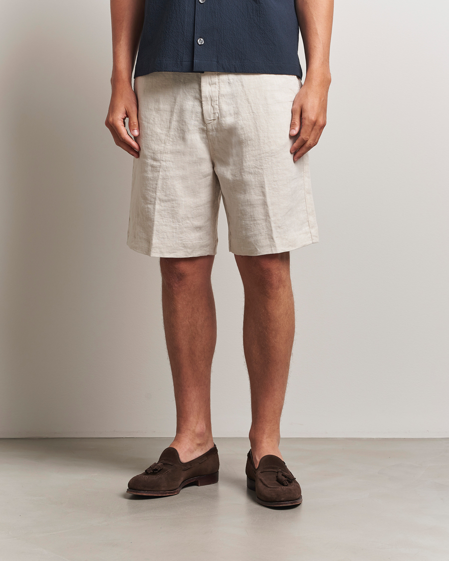 Herre | Shorts | Oscar Jacobson | James Casual Linen Shorts Cream