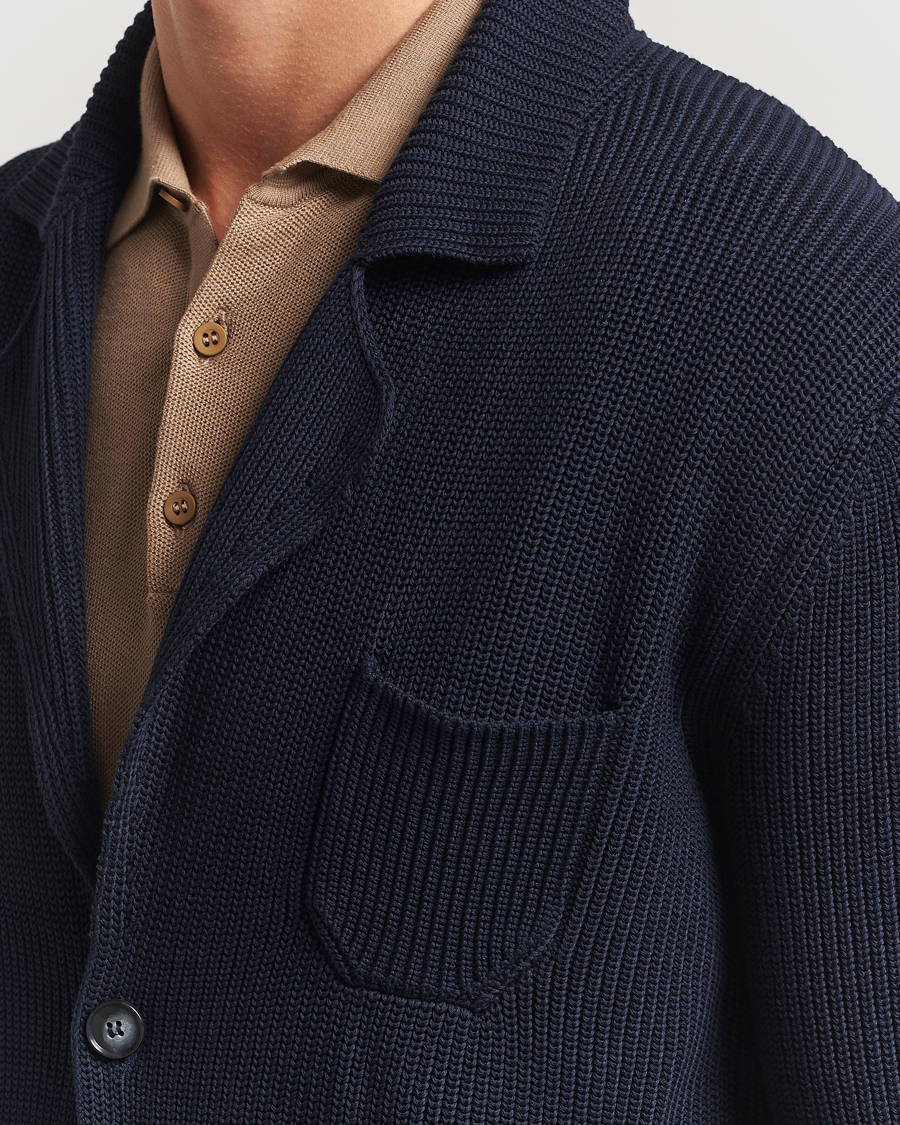Herre | Trøjer | Oscar Jacobson | Camron Cotton Cardigan Navy