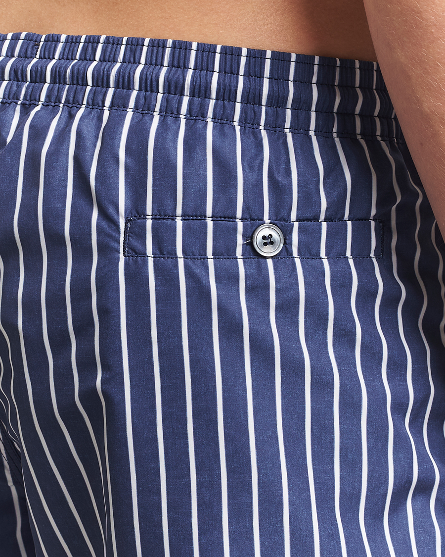 Herre | Badebukser | Oscar Jacobson | Striped Swimshorts Navy
