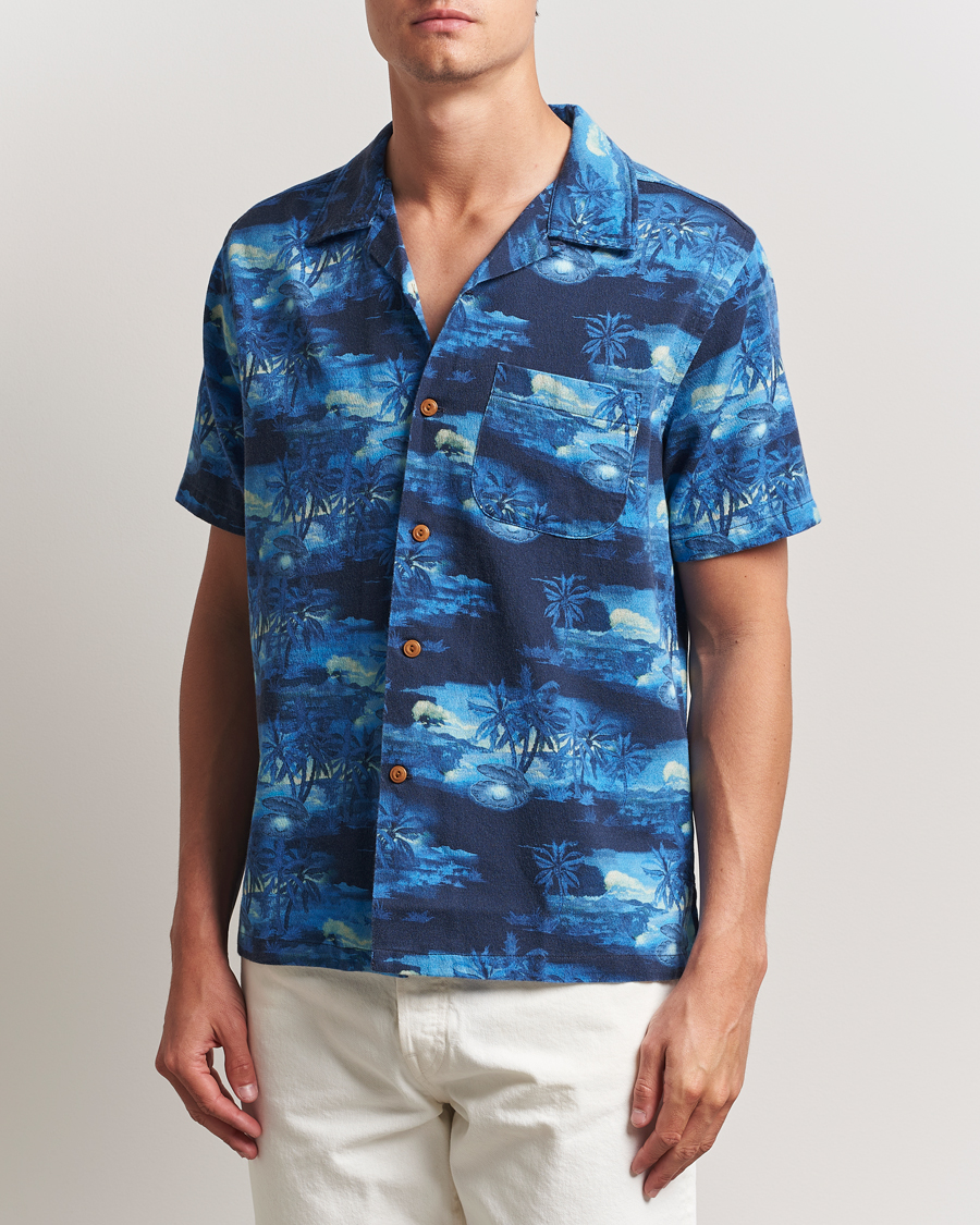 Herre | Skjorter | Nudie Jeans | Arvid Pearls Hawaii Shirt Blueberry