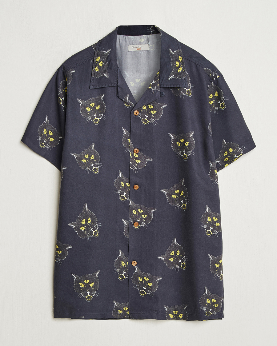 Herre | Skjorter | Nudie Jeans | Arvid The Cat Hawaii Shirt Antracite