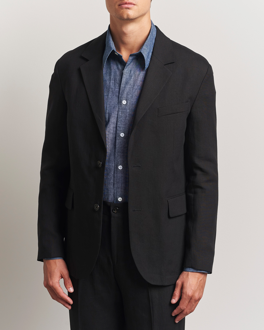 Herre | Blazere & jakker | J.Lindeberg | Alban Unlined Super Linen Blazer Black