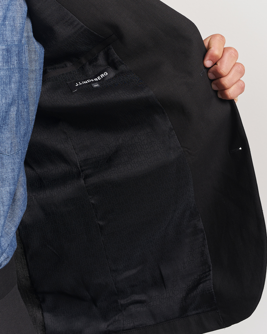 Herre | Blazere & jakker | J.Lindeberg | Alban Unlined Super Linen Blazer Black