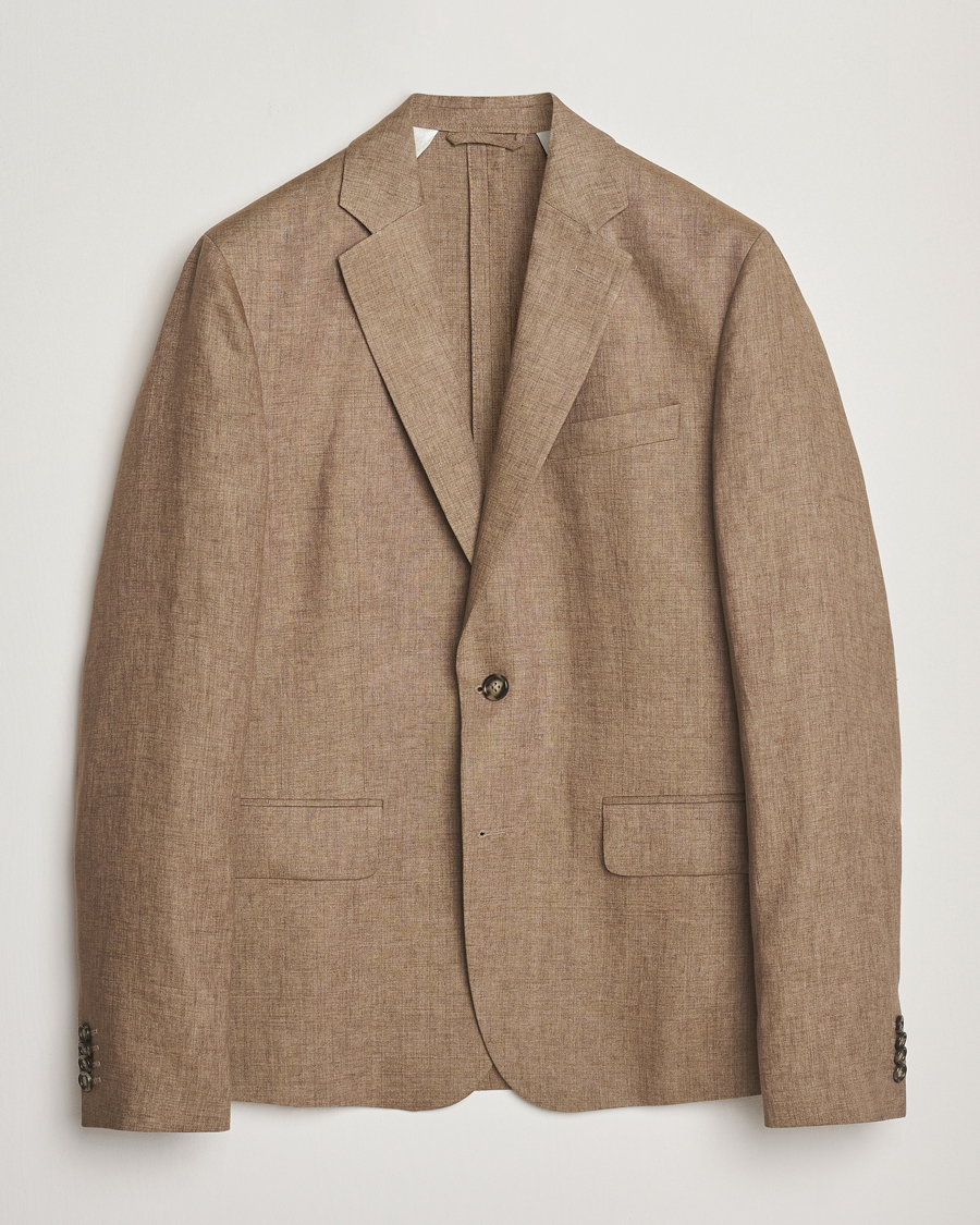 Herre | Blazere & jakker | J.Lindeberg | Elton Unlined Super Linen Blazer Nutmeg