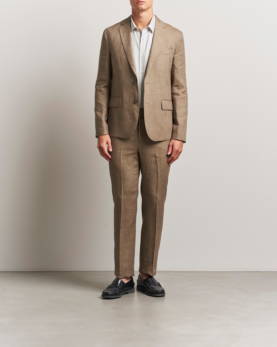 Herre | Blazere & jakker | J.Lindeberg | Elton Unlined Super Linen Blazer Nutmeg