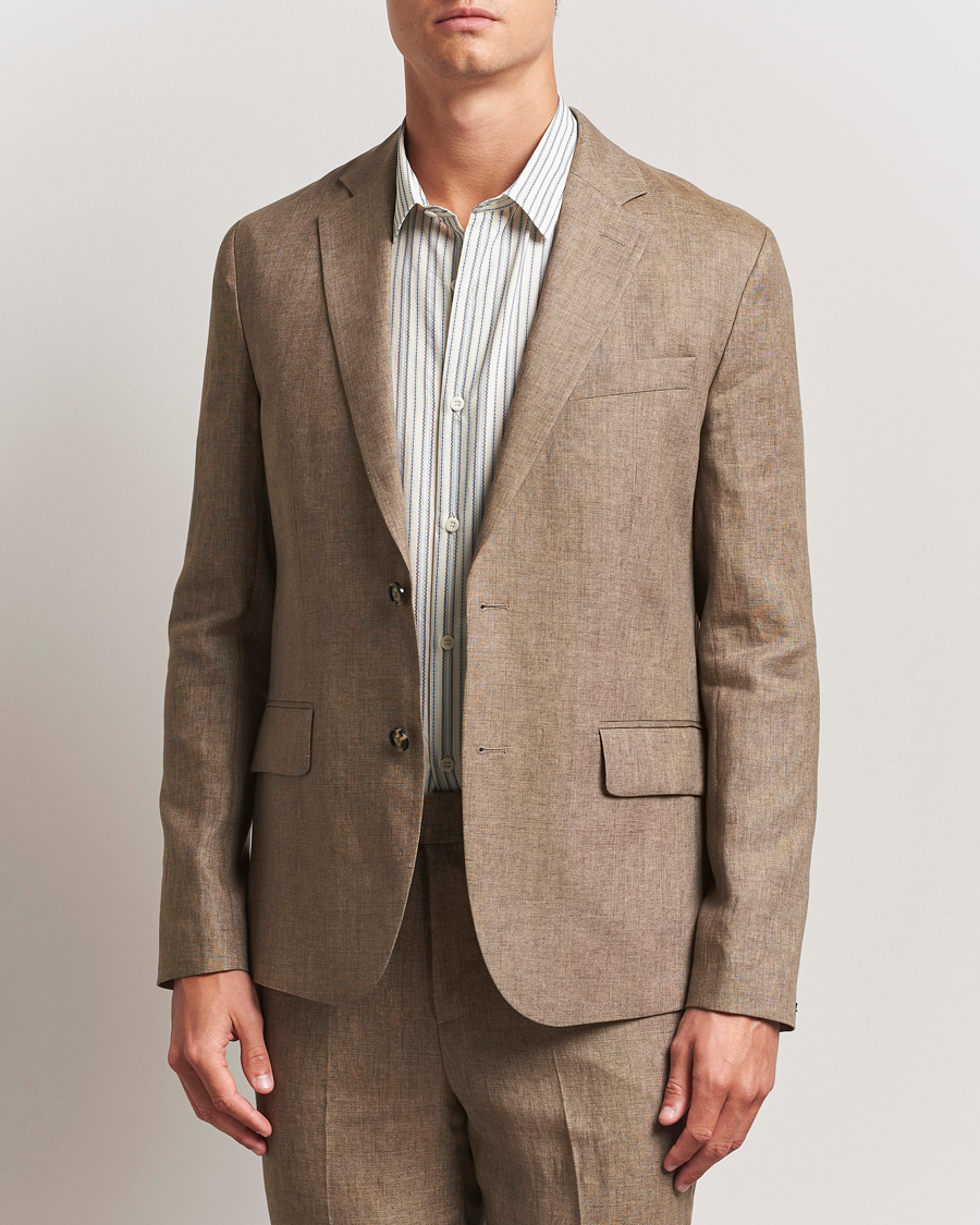 Herre | Blazere & jakker | J.Lindeberg | Elton Unlined Super Linen Blazer Nutmeg