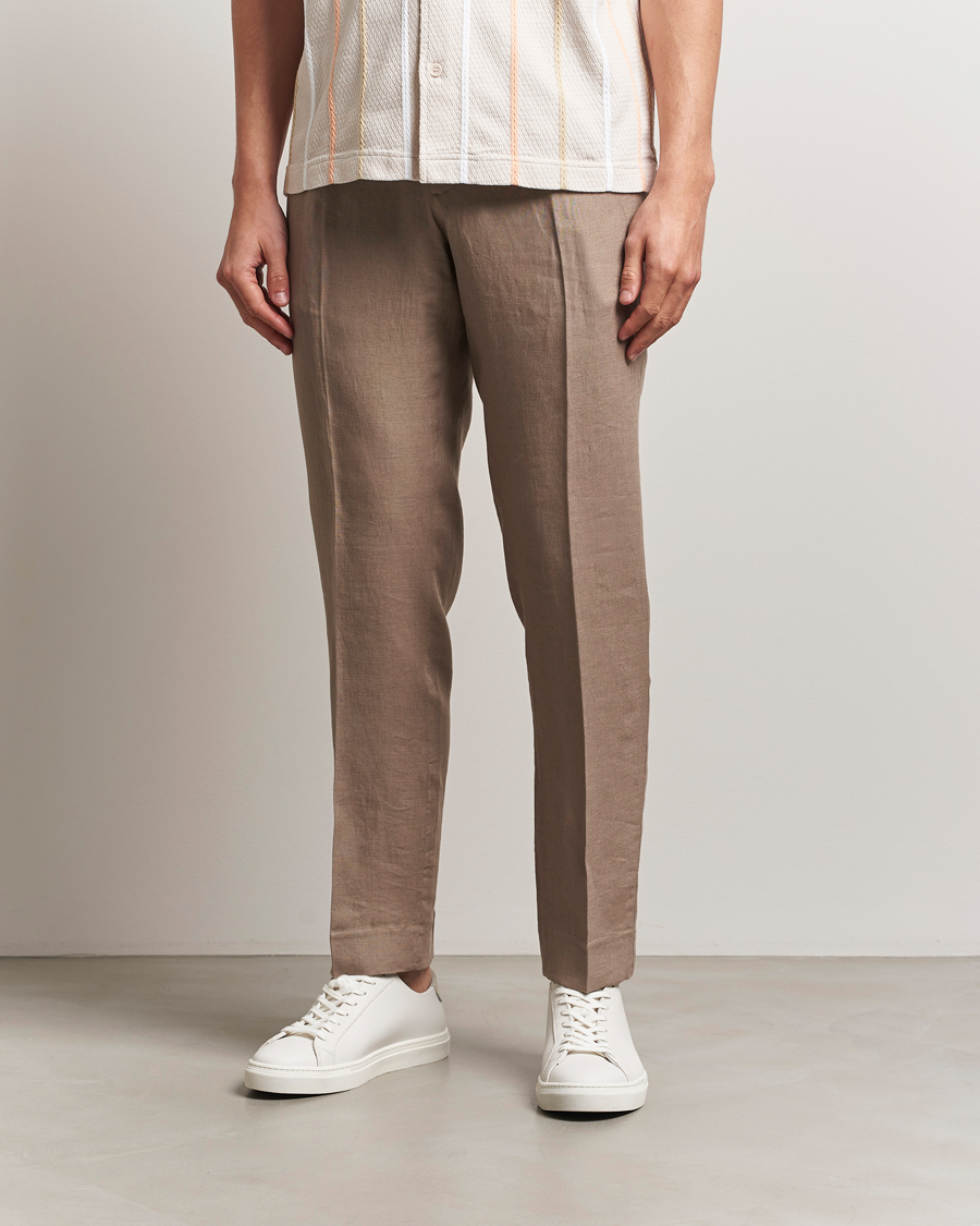 Herre | Bukser | J.Lindeberg | Soren Drape Linen Pants Nutmeg