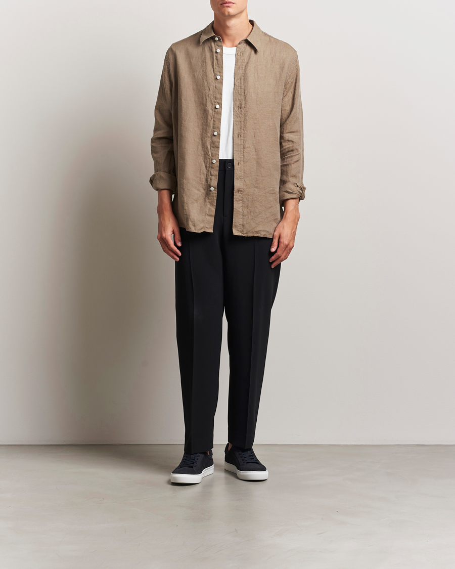 Herre | Skjorter | J.Lindeberg | Linen Melange Shirt Nutmeg