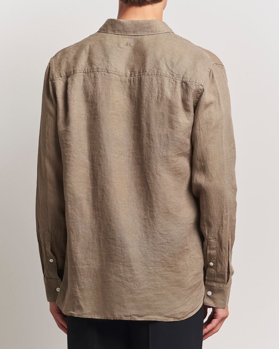 Herre | Skjorter | J.Lindeberg | Linen Melange Shirt Nutmeg
