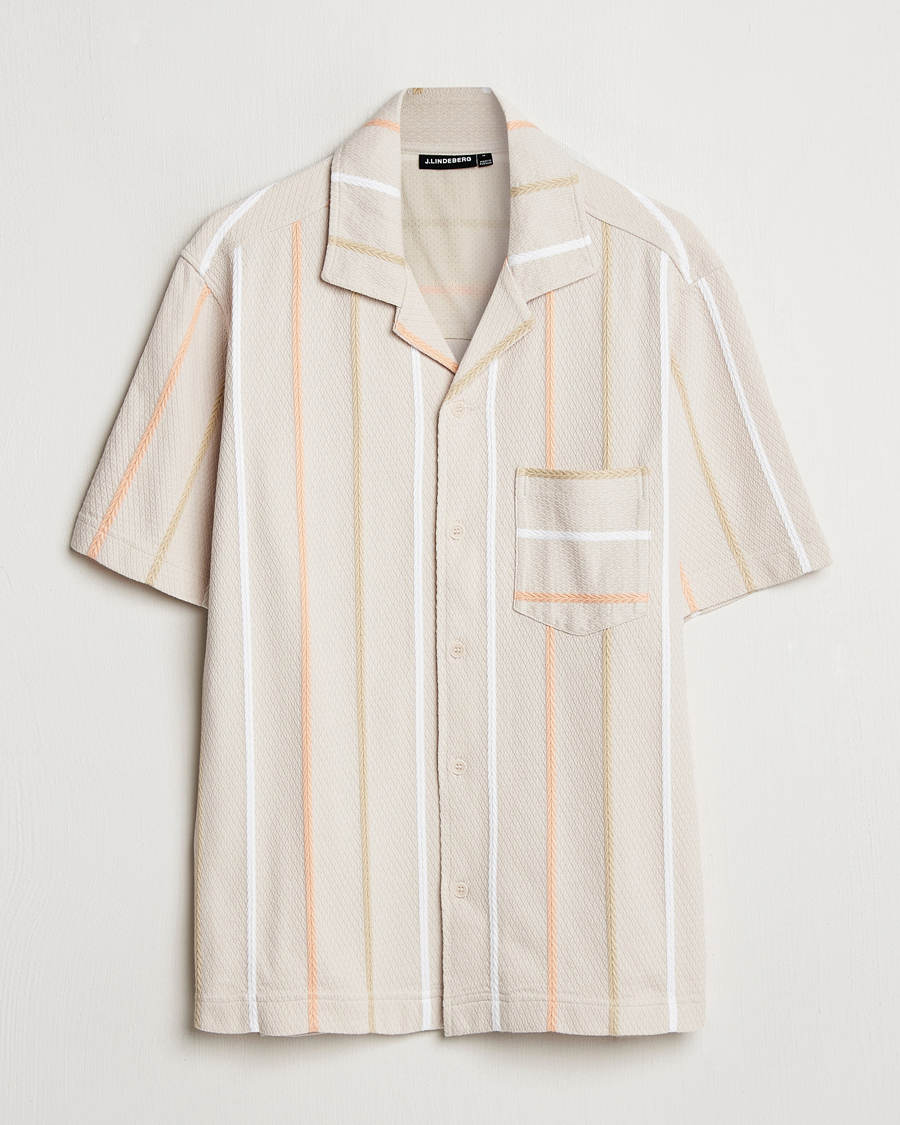 Herre | Skjorter | J.Lindeberg | Theron Stripe Resort Shirt Moonbeam