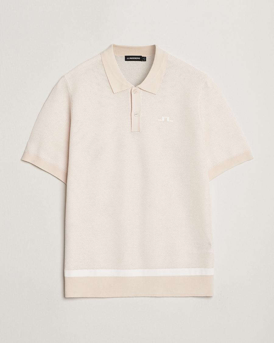 Herre | Polotrøjer | J.Lindeberg | Reymond Structure Knit Polo Moonbeam
