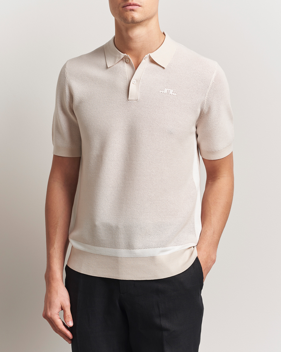 Herre | Polotrøjer | J.Lindeberg | Reymond Structure Knit Polo Moonbeam