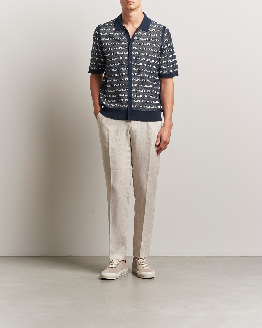 Herre | Skjorter | J.Lindeberg | Rolando Logo Jacquard Polo Navy
