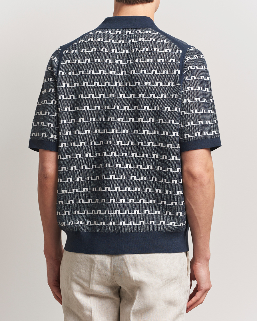 Herre | Skjorter | J.Lindeberg | Rolando Logo Jacquard Polo Navy