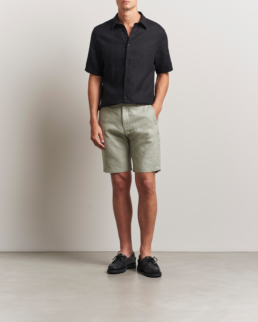 Herre | Shorts | NN07 | Crown Linen Shorts Sage Green
