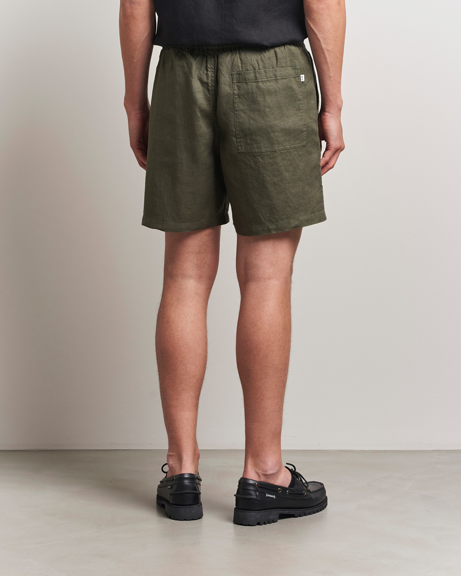 Herre | Shorts | NN07 | Gregor Linen Drawstring Shorts Croc Green