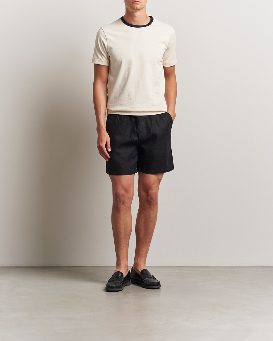 Herre | Shorts | NN07 | Gregor Linen Drawstring Shorts Black