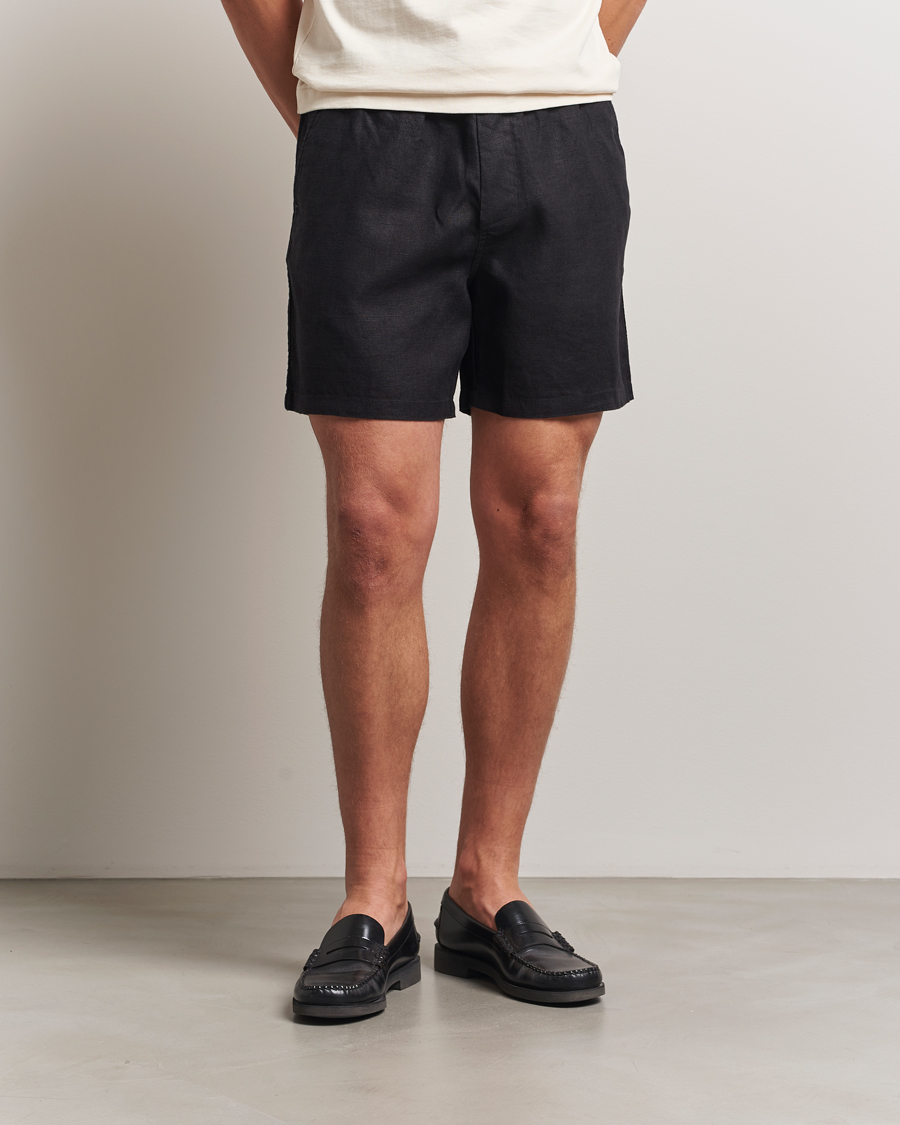 Herre | Shorts | NN07 | Gregor Linen Drawstring Shorts Black