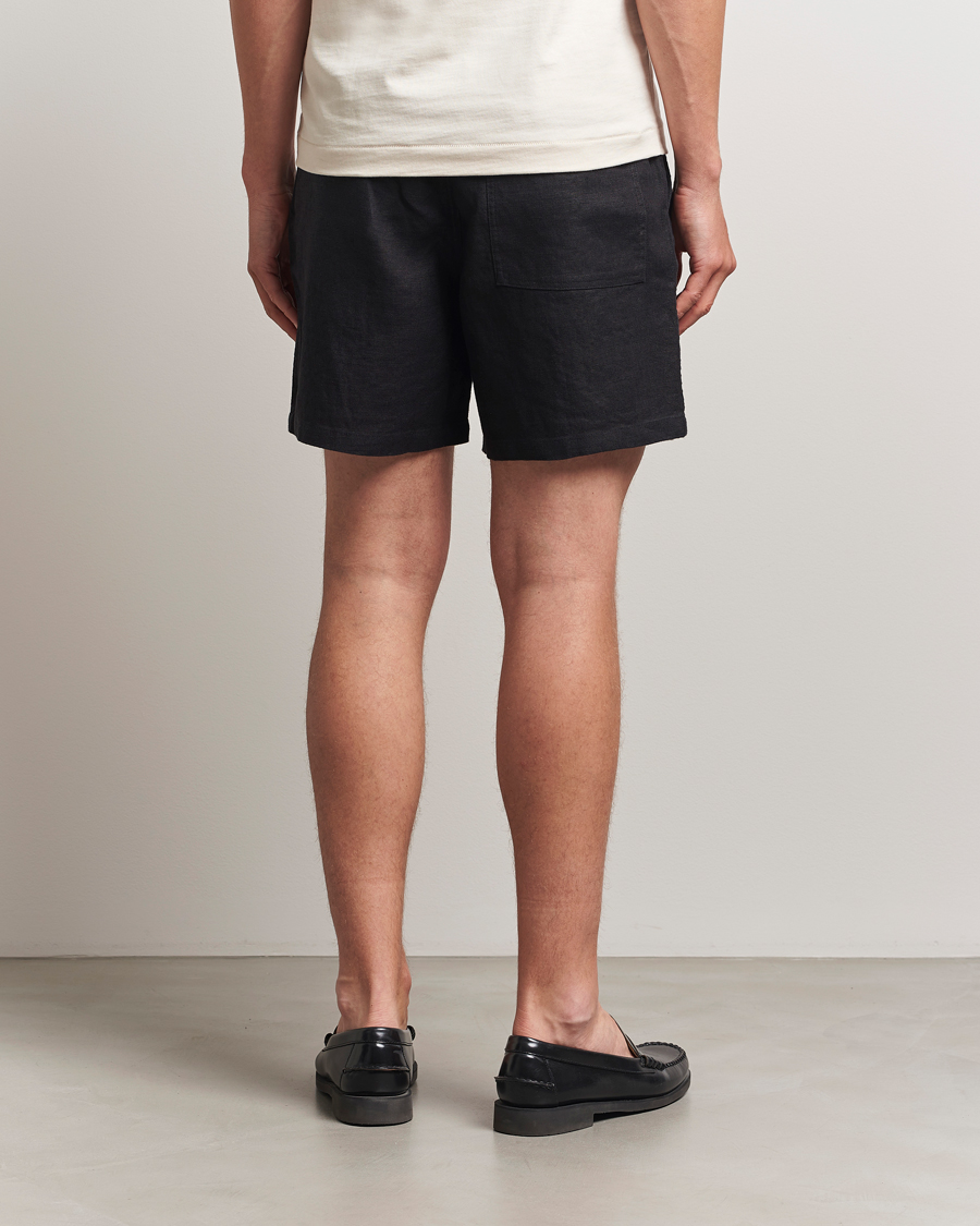 Herre | Shorts | NN07 | Gregor Linen Drawstring Shorts Black