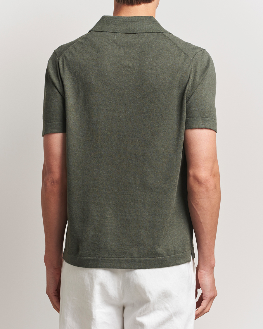 Herre | Polotrøjer | NN07 | Ryan Cotton/Linen Polo Croc Green