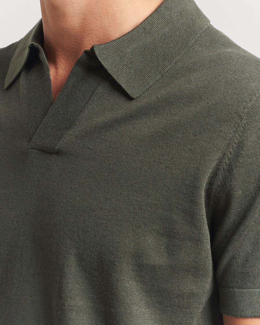 Herre | Polotrøjer | NN07 | Ryan Cotton/Linen Polo Croc Green